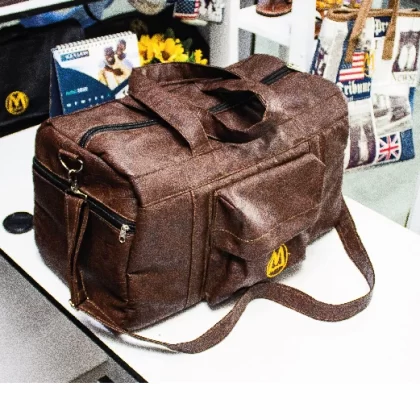 Side Pocket Travel Bag Brown